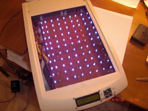 The box with all the LEDs turned on